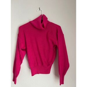 Obermeyer Sport Turtleneck Sweater Hot Pink Ribbed Knit Juniors‎ Size 14